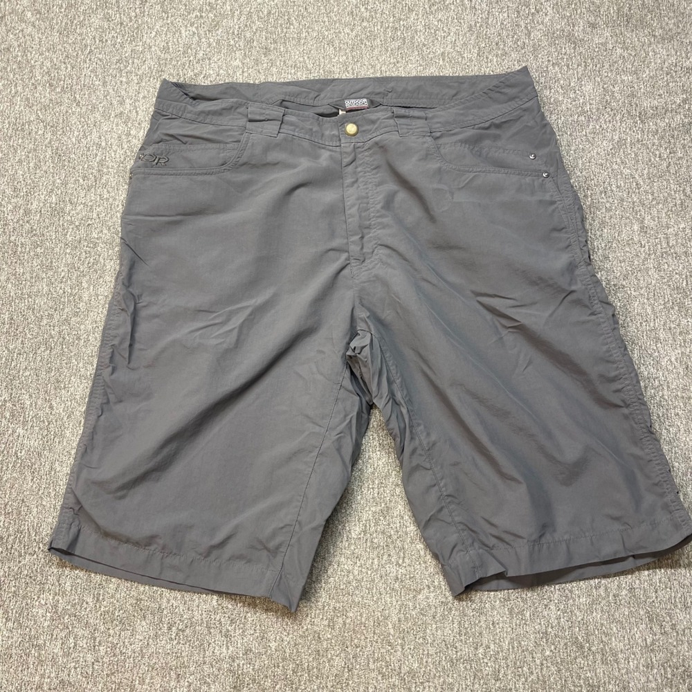 Outdoor Research Mens 36 Gray Hiking Shorts Lightweight Nylon Technical Cargo